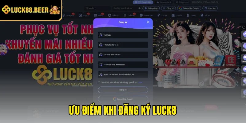 Ưu điểm khi đăng ký LUCK8